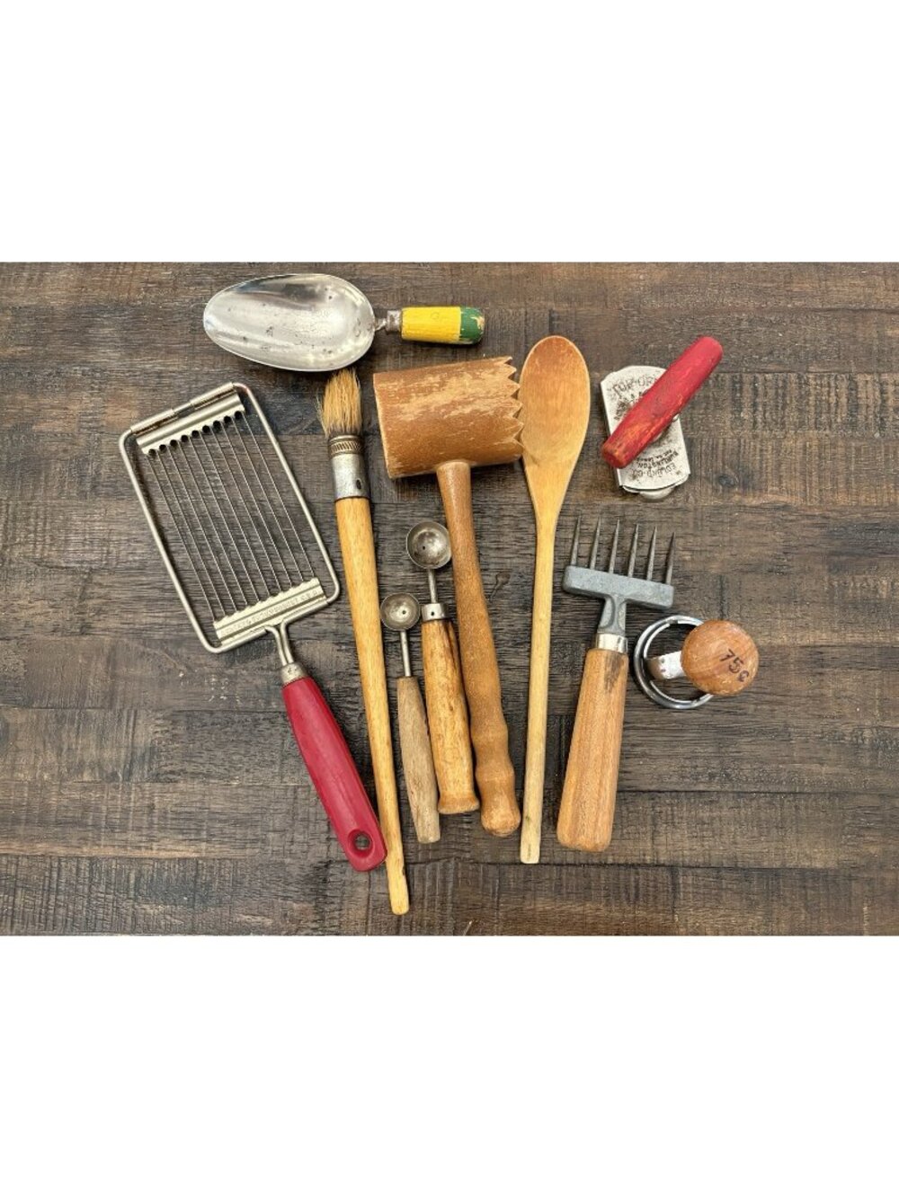 Mixed Lot Kitchen Tools & Utensils Woods Metals Rustic